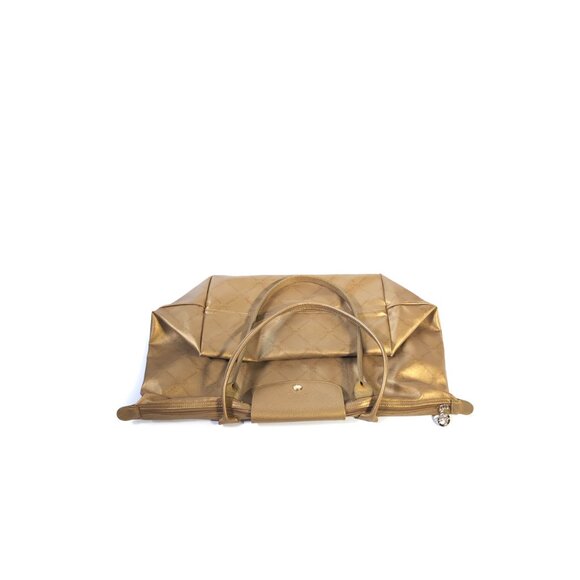 Longchamp Le Pliage Made in France Gold Nylon Large Shoulder Tote - Picture 5 of 12